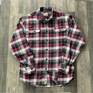 JACHS Heavyweight Flannel Shirt 
Cranberry Red Black White Plaid
Men’s Medium